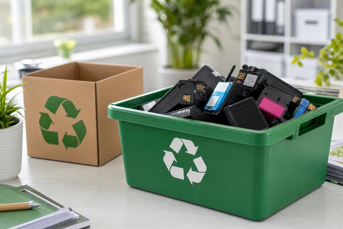 Ink cartridges prepared for recycling